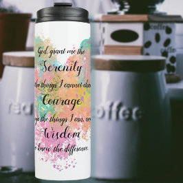Garrafa Térmica Serenity Prayer Watercolor Tumbler