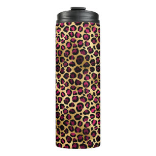 Garrafa Térmica Série Burgundy e Gold Leopard Design 2