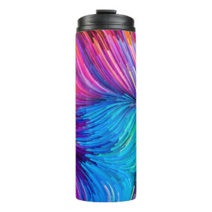 Garrafa Térmica Série Color In Motion. Desenho abstrato feito de F