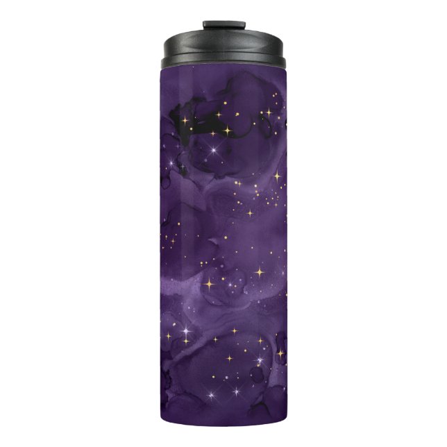 Garrafa Térmica Série Design Galáxia Roxa 8  (Frente)