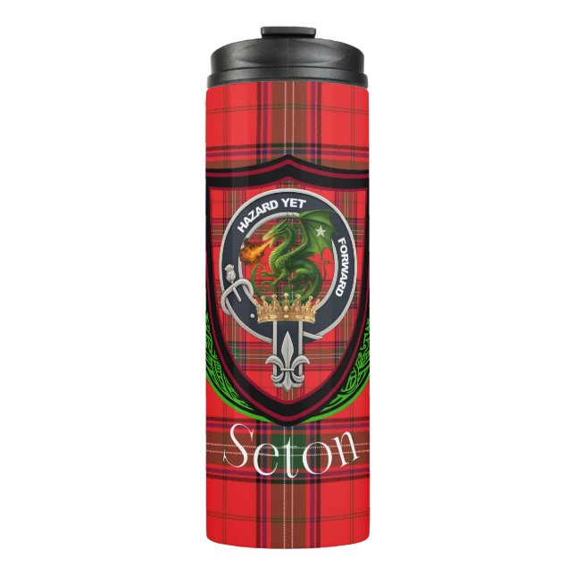 Garrafa Térmica Seton Scottish Clan Tartan & Crest (Frente)