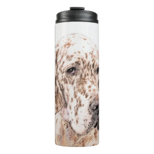 Garrafa Térmica Setter Inglês Laranja Belton Pintando Arte Cão
