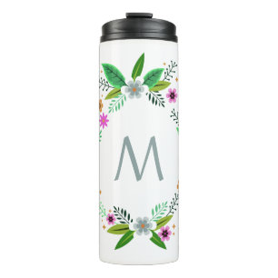 Garrafa Térmica Seu Monograma em um Tumbler personalizado de Quadr