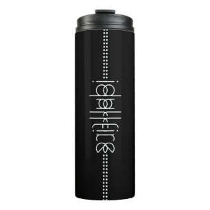 Garrafa Térmica Seu nome como Alienígena Glifos - Preto Único