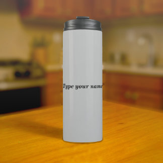 Garrafa Térmica Seu Nome em Tumbler Cinza