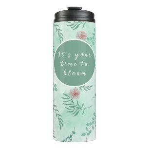 Garrafa Térmica Seu tempo para floral estético personalizável