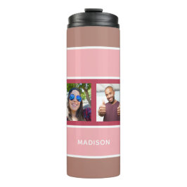 Garrafa Térmica SEU Tumbler de padrão de 4 FOTOS E NOME