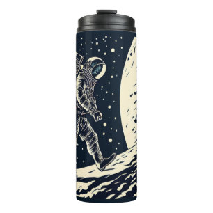 Garrafa Térmica SF - Astronauta no Spacewalk Woodcut 1