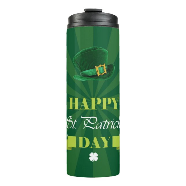 Garrafa Térmica Shamrocks e Chapéu Leprechaun (Frente)