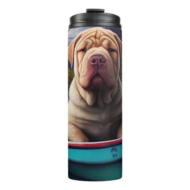 Garrafa Térmica Sharpei em um remo: Uma aventura cênica (Frente)