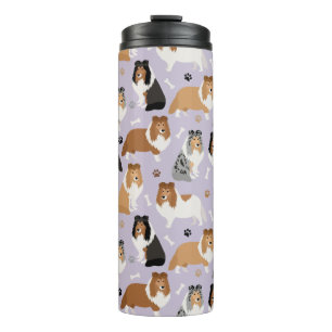 Garrafa Térmica Sheltie Dog Bones e Paws Thermal Tumbler