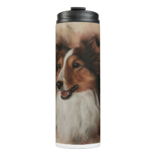 Garrafa Térmica Shetland Sheepdog Sheltie sorrindo