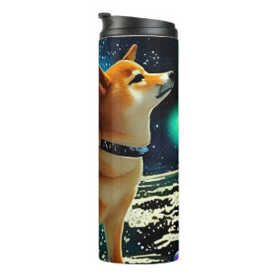 Garrafa Térmica Shiba Inu no Espaço