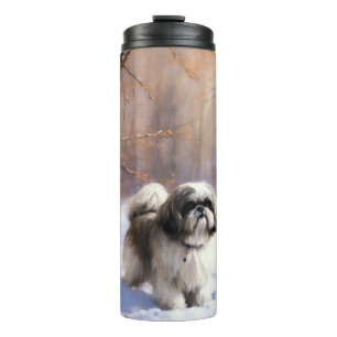 Garrafa Térmica Shih Tzu Deixe-O Neve Natal