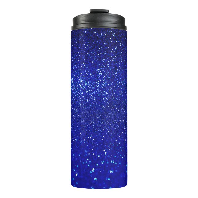 Garrafa Térmica Shimmering Canvas Azul de Brilho (Frente)