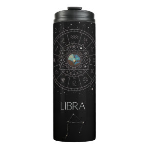 Garrafa Térmica Signo Zodiacal de Libra Constelação Celestial Míst