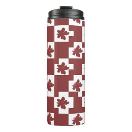 Garrafa Térmica Silhueta de flores em padrão.