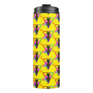 Garrafa Térmica Silhueta Moderna Retro Abacaxi Fruta de Verão