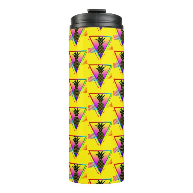 Garrafa Térmica Silhueta Moderna Retro Abacaxi Fruta de Verão (Frente)
