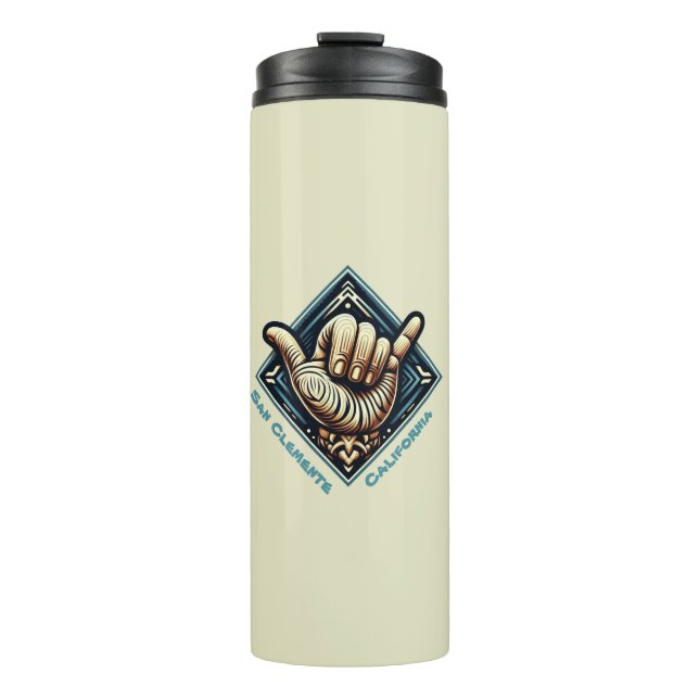 Garrafa Térmica Símbolo da Mão de Surfer (Frente)