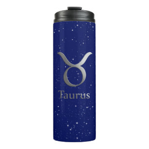 Garrafa Térmica Símbolo Zodiac para Taurus no Deep Midnight Blue