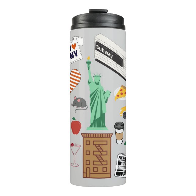 Garrafa Térmica Símbolos da Cidade de Nova York (Frente)
