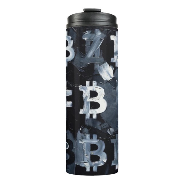 Garrafa Térmica Símbolos de Bitcoin (Estilo: 2) (Frente)