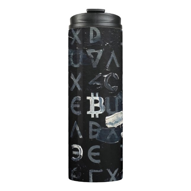 Garrafa Térmica Símbolos de Bitcoin (Estilo: 4) (Frente)