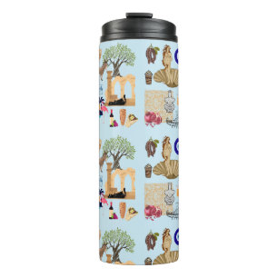 Garrafa Térmica Símbolos de Viagem do Chipre