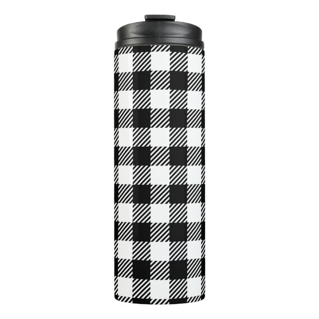 Garrafa Térmica Simple Monochrome Buffalo Plaid Pattern (Frente)