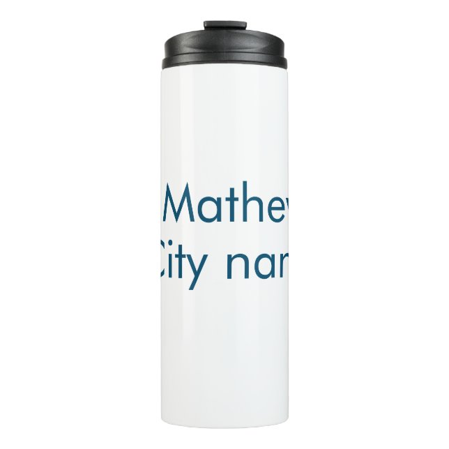 Garrafa Térmica simples letra inicial monograma adicionar sua letr (Frente)