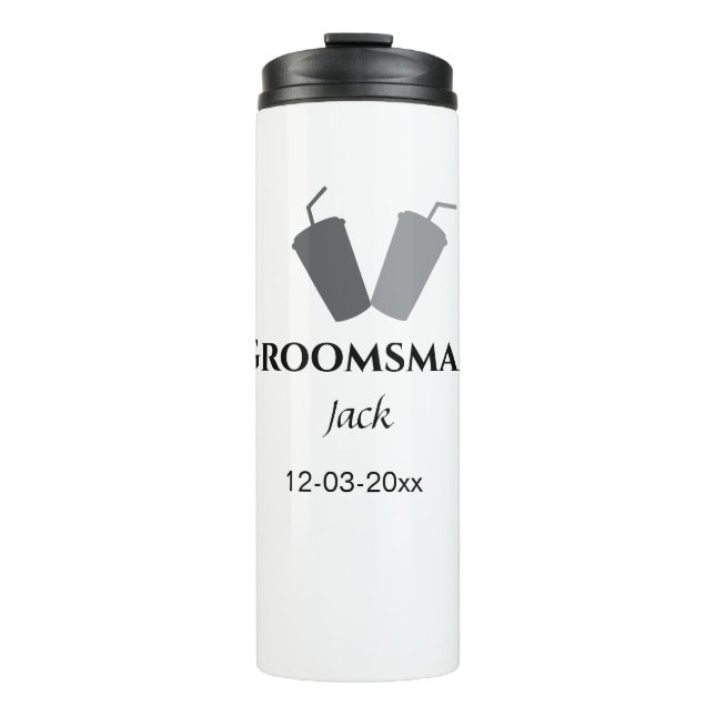 Garrafa Térmica SIMPLES MINIMAL adicionar seu nome padrinho de cas (Frente)