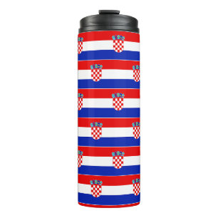 Garrafa Térmica Simples Moderno Croácia Bandeira Nacional Vermelha