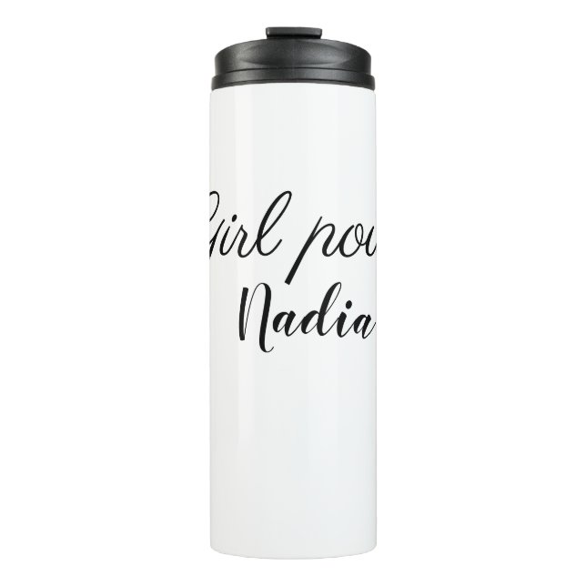 Garrafa Térmica simples poder feminino minimal adicionar nome text (Frente)
