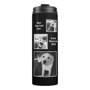 Garrafa Térmica Simples preto e branco - Três fotos minimalistas