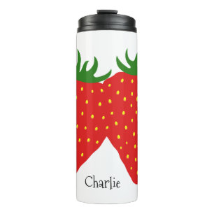 Garrafa Térmica Simplesmente Morango com nome personalizado