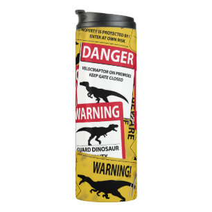 Garrafa Térmica Sinais de precaução do dinossauro