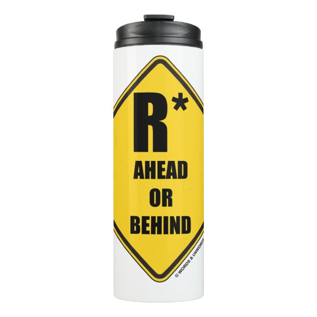 Garrafa Térmica Sinal de Aviso de Diamante Amarelo R-Star À Frente (Frente)