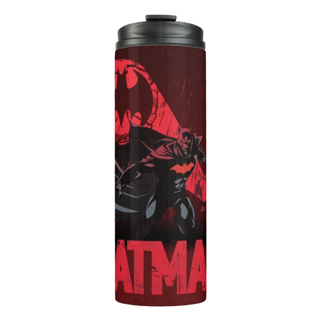Garrafa Térmica Sinal de Morcego Vermelho do Batman (Frente)