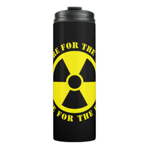 Garrafa Térmica Sinal de preparação nuclear engraçado caneca de vi