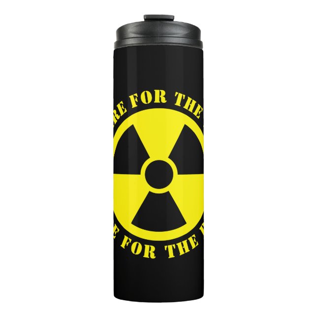 Garrafa Térmica Sinal de preparação nuclear engraçado caneca de vi (Frente)