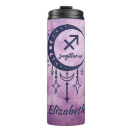 Garrafa Térmica Sinal Zodíaco de Nome Personalizado Sagittarius
