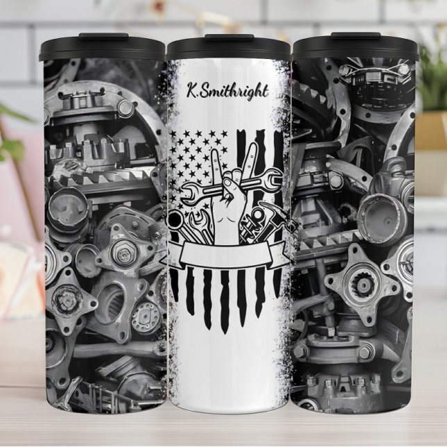 Garrafa Térmica Sinalizador Americano Mecânico de Paz Sinal (Criador carregado)