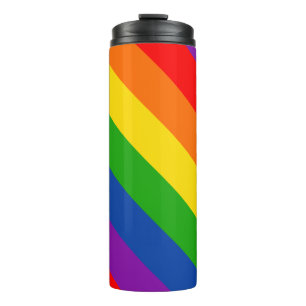 Garrafa Térmica Sinalizador do Orgulho LGBTQ+ Arco-Íris, Cores Org