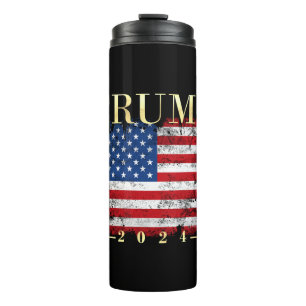 Garrafa Térmica Sinalizador Dourado Elegante Trump 2020