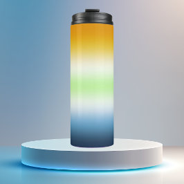 Garrafa Térmica Sinalizador Gradiente do Orgulho Agender AroAce