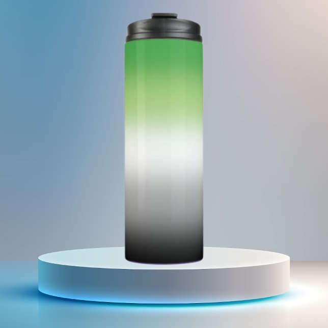 Garrafa Térmica Sinalizador Gradiente do Orgulho Aromântico (Criador carregado)