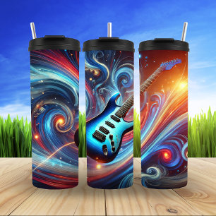 Garrafa Térmica Sinfonia de violão elétrico de Abstrato vibrante