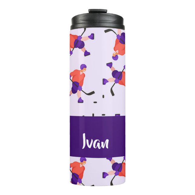 Garrafa Térmica Skating ice hockey player pattern (Frente)