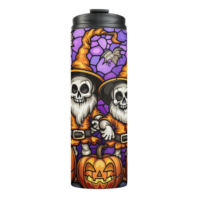 Garrafa Térmica Skeleton Gnomo Halloween (Frente)